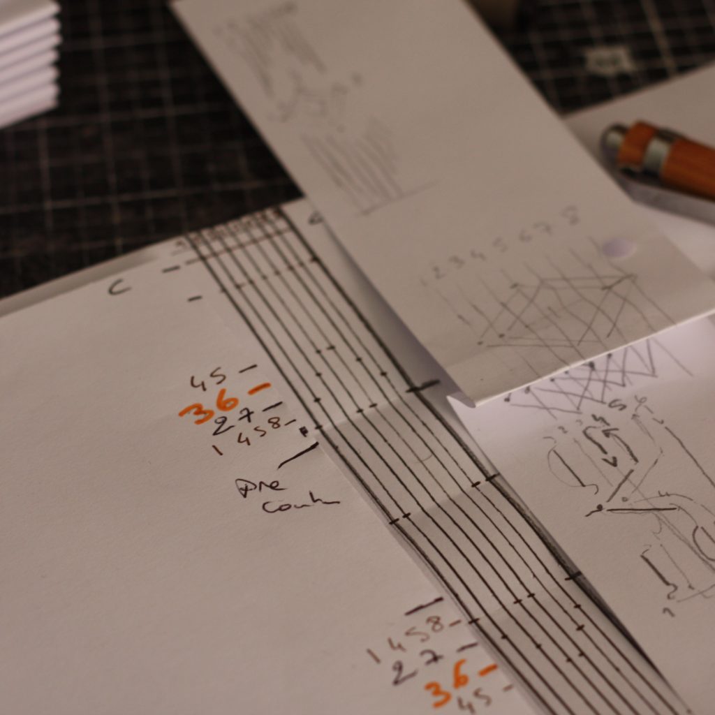 Gabarit Papiers pour préparer couture longstitch à motif géométrique