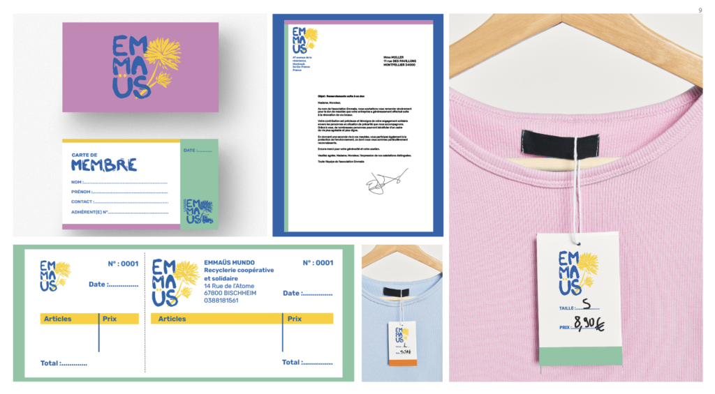 Projet étudiant d'univers graphique d'Emmaus